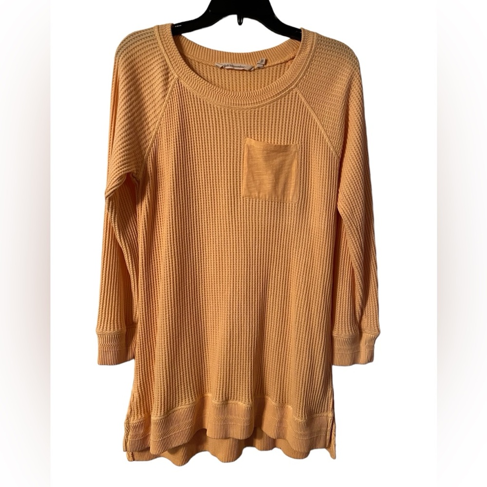 Soft surroundings extra small, long, sleeved, long orange peach top